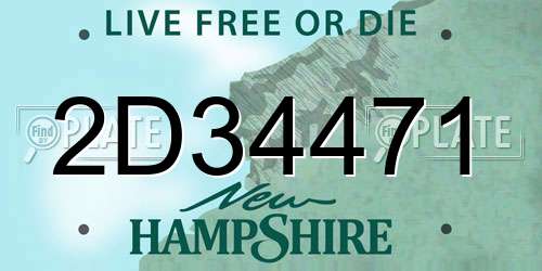 2D34471 New Hampshire License Plate