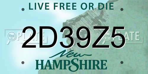 2D39Z5 New Hampshire License Plate