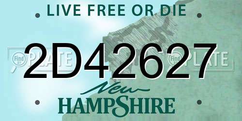 2D42627 New Hampshire License Plate