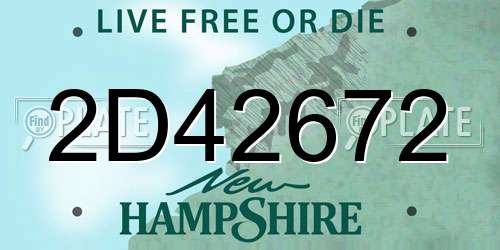 2D42672 New Hampshire License Plate