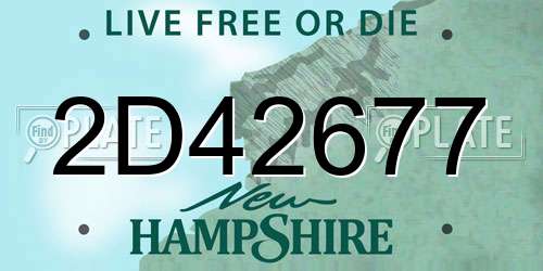 2D42677 New Hampshire License Plate