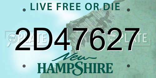 2D47627 New Hampshire License Plate