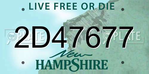 2D47677 New Hampshire License Plate