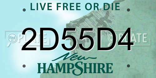 2D55D4 New Hampshire License Plate