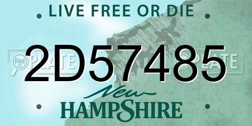 2D57485 New Hampshire License Plate