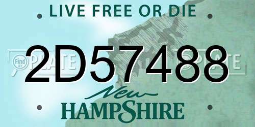 2D57488 New Hampshire License Plate