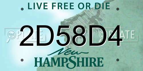 2D58D4 New Hampshire License Plate