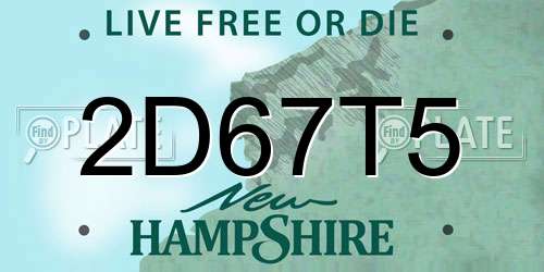 2D67T5 New Hampshire License Plate