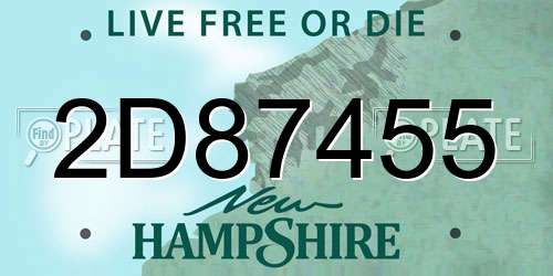 2D87455 New Hampshire License Plate