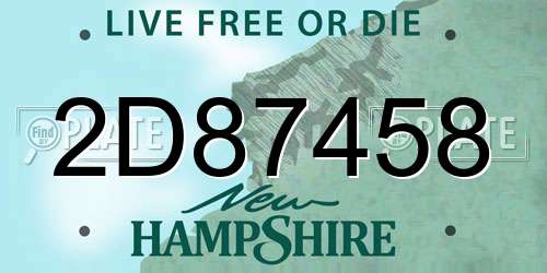 2D87458 New Hampshire License Plate