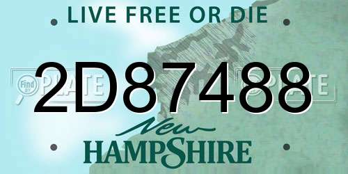2D87488 New Hampshire License Plate