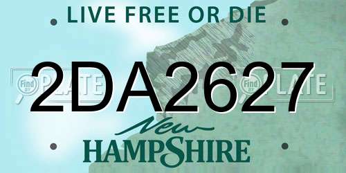 2DA2627 New Hampshire License Plate