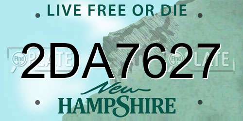 2DA7627 New Hampshire License Plate
