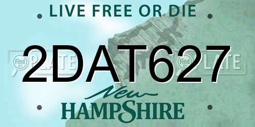2DAT627 New Hampshire License Plate
