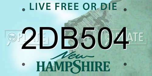 2DB504 New Hampshire License Plate