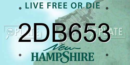 2DB653 New Hampshire License Plate