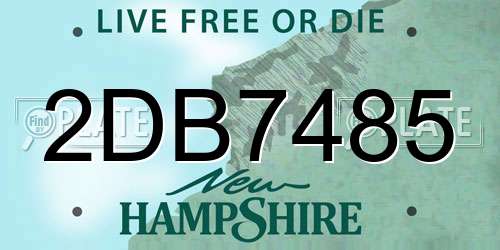 2DB7485 New Hampshire License Plate
