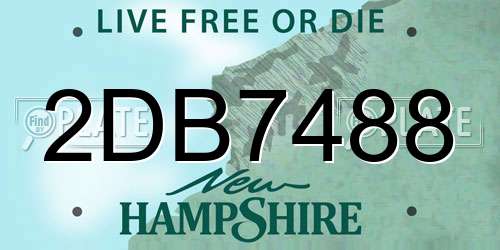 2DB7488 New Hampshire License Plate