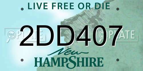 2DD407 New Hampshire License Plate