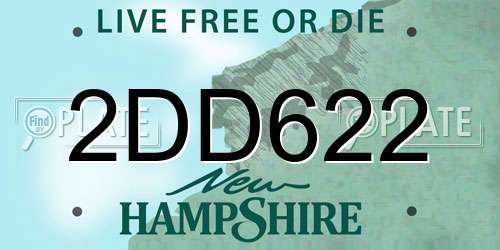 2DD622 New Hampshire License Plate