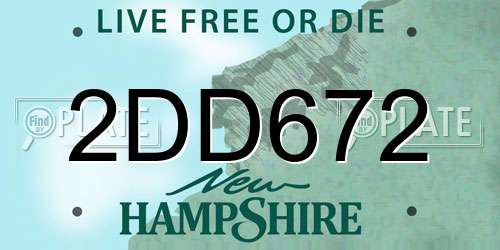 2DD672 New Hampshire License Plate