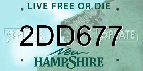 2DD677 New Hampshire License Plate