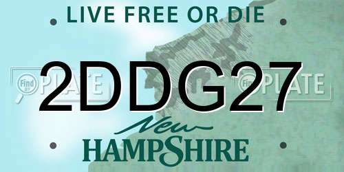 2DDG27 New Hampshire License Plate
