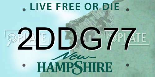 2DDG77 New Hampshire License Plate