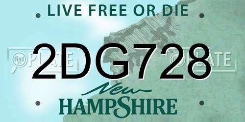 2DG728 New Hampshire License Plate