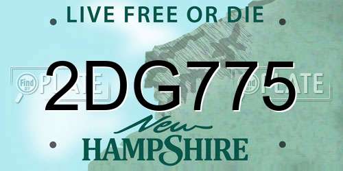 2DG775 New Hampshire License Plate