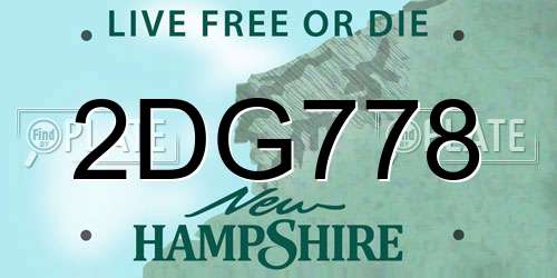 2DG778 New Hampshire License Plate