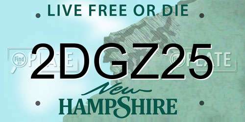 2DGZ25 New Hampshire License Plate
