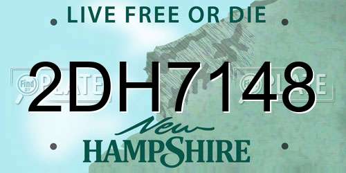 2DH7148 New Hampshire License Plate