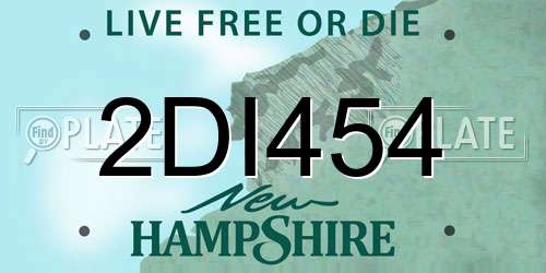2DI454 New Hampshire License Plate
