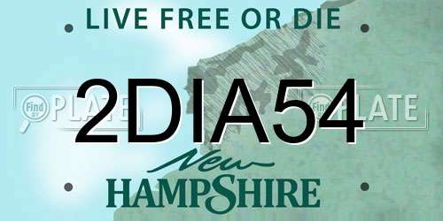 2DIA54 New Hampshire License Plate