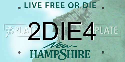 2DIE4 New Hampshire License Plate