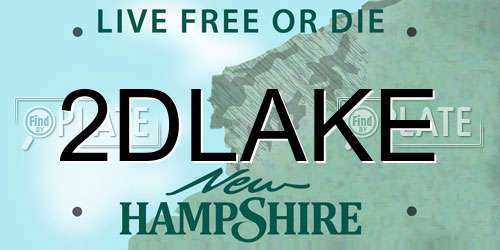 2DLAKE New Hampshire License Plate