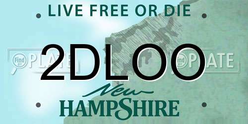 2DLOO New Hampshire License Plate