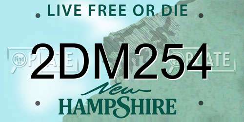 2DM254 New Hampshire License Plate