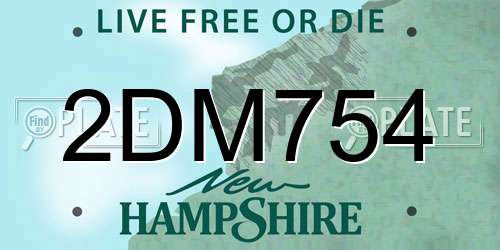2DM754 New Hampshire License Plate