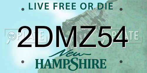 2DMZ54 New Hampshire License Plate