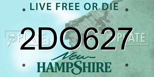 2DO627 New Hampshire License Plate