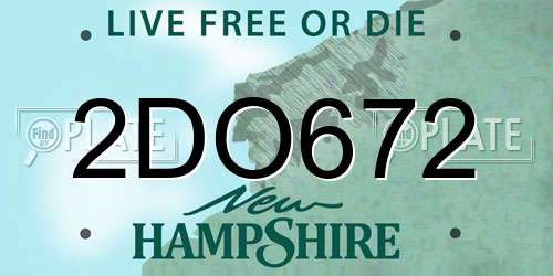 2DO672 New Hampshire License Plate