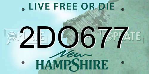 2DO677 New Hampshire License Plate