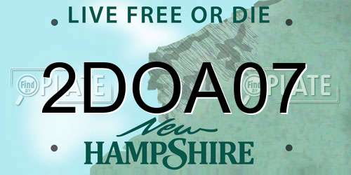 2DOA07 New Hampshire License Plate