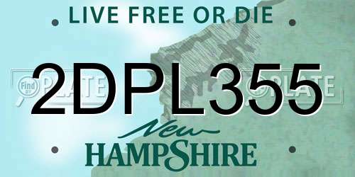 2DPL355 New Hampshire License Plate
