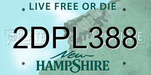2DPL388 New Hampshire License Plate