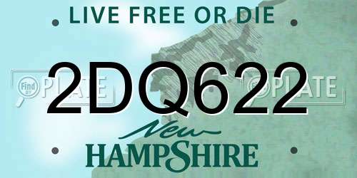 2DQ622 New Hampshire License Plate