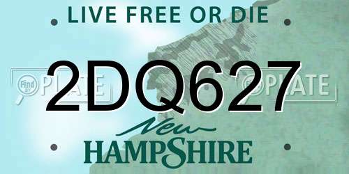 2DQ627 New Hampshire License Plate