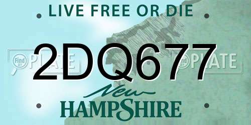 2DQ677 New Hampshire License Plate